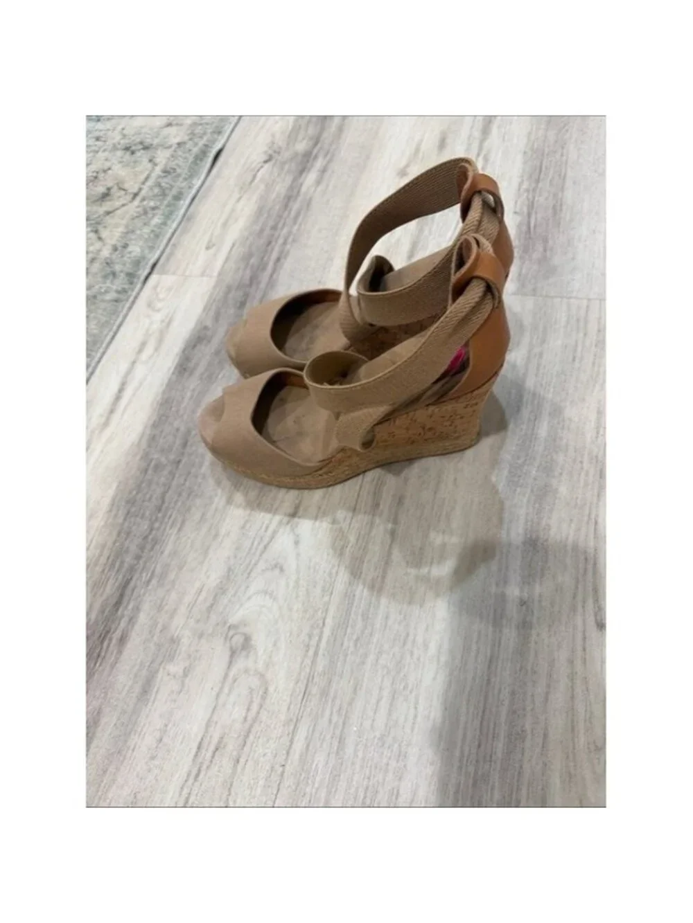 TORY Burch Wedge Espadrille Sandals in Taupe size 9.5